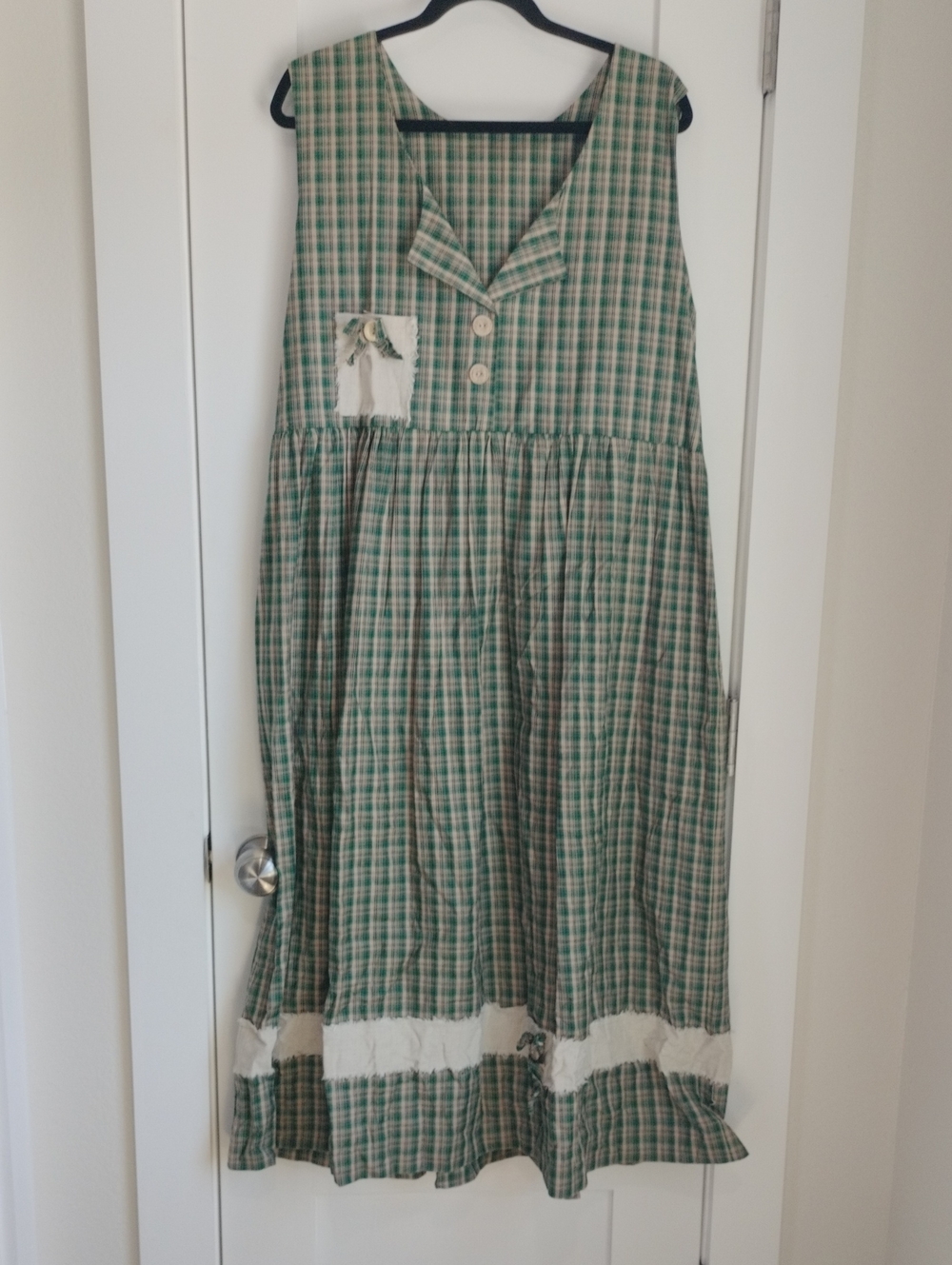 Green Plaid Sleeveless Summer Dress